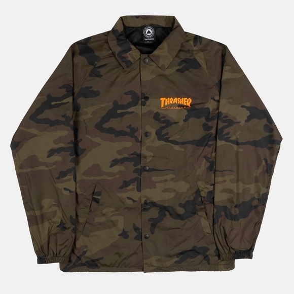 Thrasher Magazine Men’s Skategoat Camouflage Coach Jacket Green Camo Size Large - Picture 6 of 14